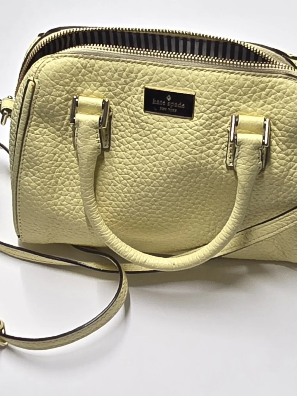 kate spade Lemon Pebbled Leather Satchel